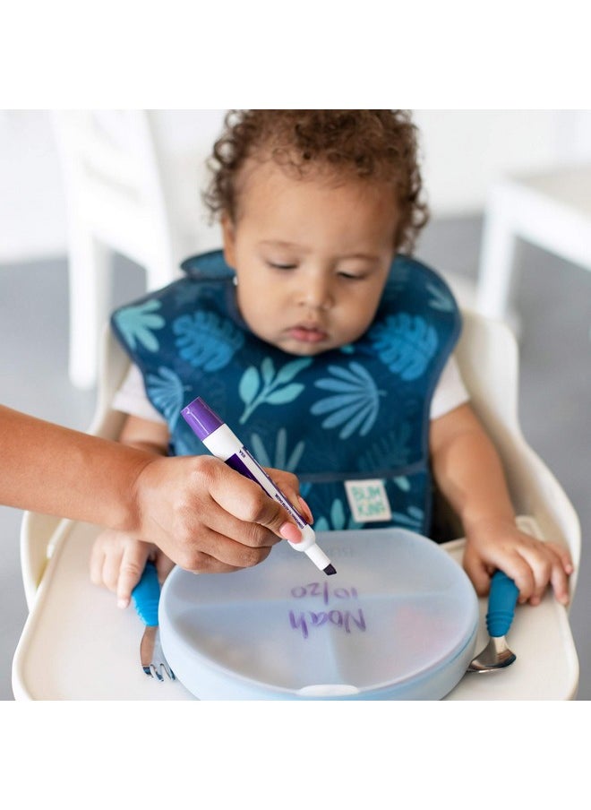 Toddler And Baby Suction Plate, Divided Grip Dish Cover For Babies And Kids, Baby Led Weaning, Feeding Supplies, Store And Label Leftovers, Food Prep Portions, Fits Bumkins Dish And Plate