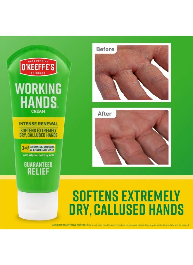 Working Hands Intense Renewal Hand Cream, 3Oz Tube (Pack Of 1) - Softens And Smooths Extremely Dry, Callused Hands