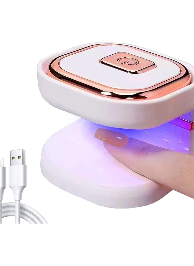 Mini UV Led Nail Lamp with 6 LED Beads Portable LED UV Nail Light for Healing Gel Nails USB Nail Dryer Suitable for Beginners Gel Lamp Nail Art Tools for Fingernail & Toenail