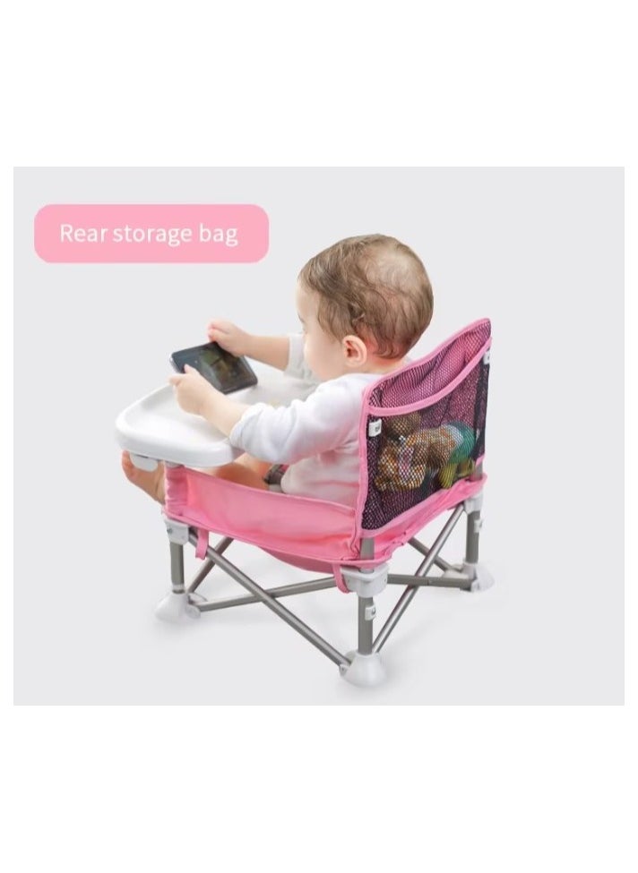 Baby Folding Highchair for Eating, Portable Child Little Dining Chair with Straps,, Portable Baby Seat Travel, Toddler Foldable Camping Chair for Lawn, Beach Indoor/Outdoor Use (6 Month To 2 Years)