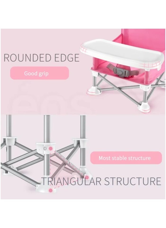 Baby Folding Highchair for Eating, Portable Child Little Dining Chair with Straps,, Portable Baby Seat Travel, Toddler Foldable Camping Chair for Lawn, Beach Indoor/Outdoor Use (6 Month To 2 Years)