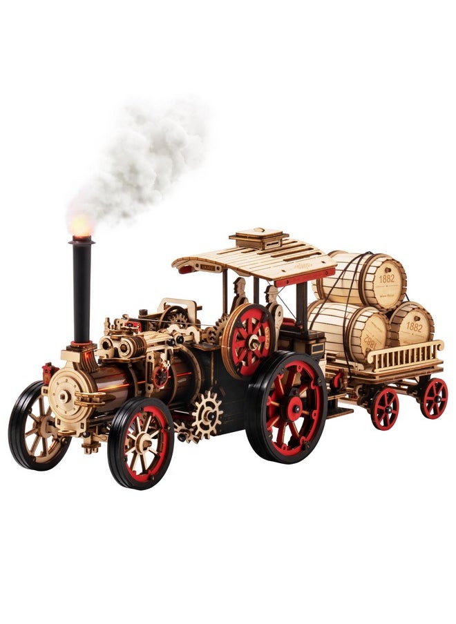 3D Puzzles For Adults,Steam Engine Model Kit,1:28 Scale Mechanical Steam Locomotive Wooden Puzzle,469Pcs,Assembly Time 6H, Awesome Gifts For Adults&Teens