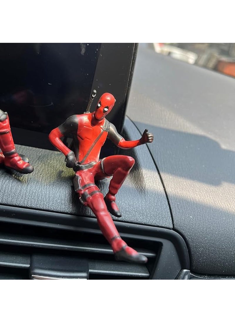 5-Piece Marvel Deadpool Figure Toy Set, Deadpool Model Figure Statue, PVC Character Model Toys, Toy for Desktop/Car Decorations/Collectibles, Gifts for Fans