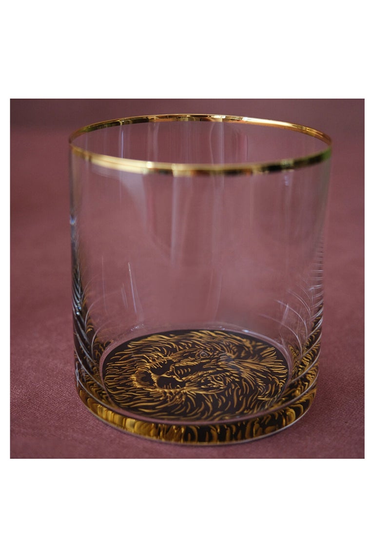 Leo 24 Carat Gold Gilded Glass 3 Piece  Set