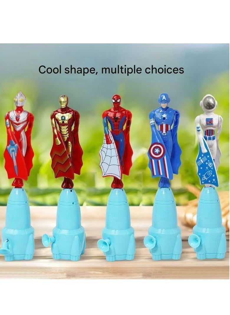 Super Hero Launcher Toy Cool Flying Toy Drawstring Toy Boys and Girls Indoor and Outdoor Toys Outdoor Games Birthday Present（Iron Man）