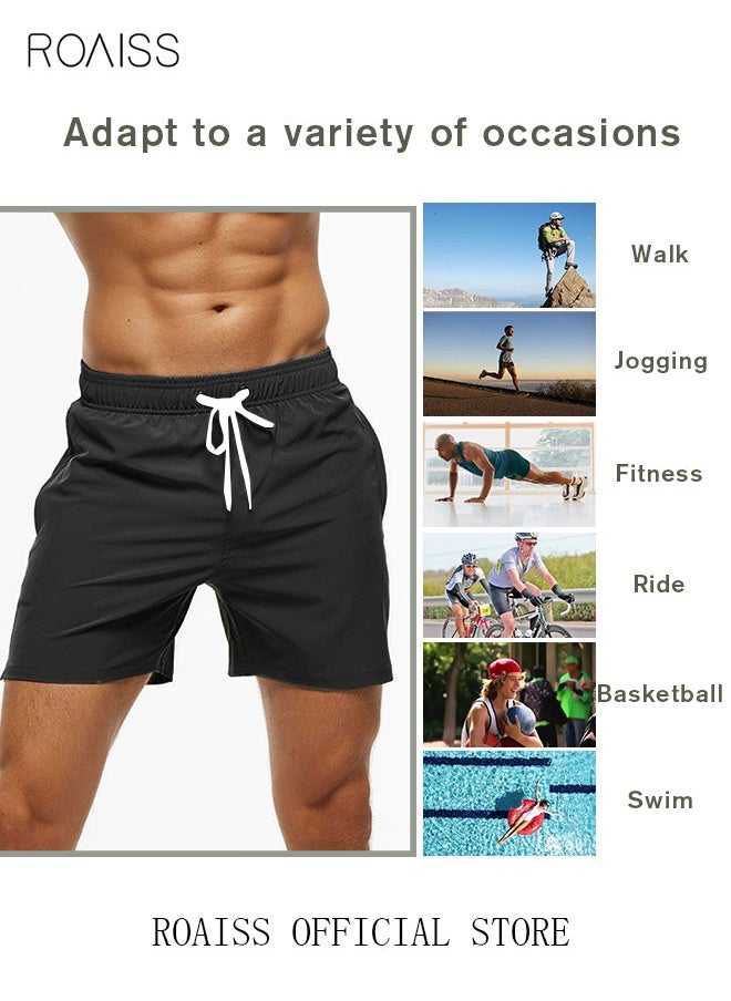 Men's Swimming Trunks Beachwear Quick Dry Beach Pants Gym Wear Fitness Workout Short Sports Running Boxer Swim Shorts Swimsuit Summer