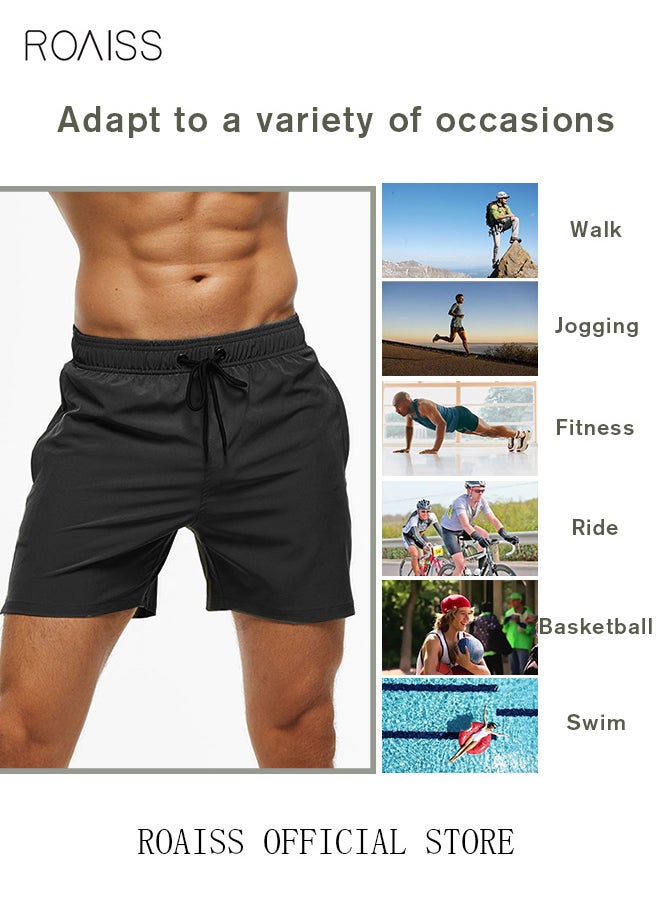 Men's Swimming Trunks Beachwear Quick Dry Beach Pants Gym Wear Fitness Workout Short Sports Running Boxer Swim Shorts Swimsuit Summer