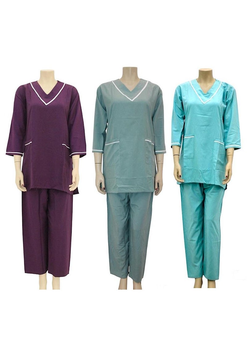 Housemaid Uniform Maid Nanny Scrub Suit 3 piece set