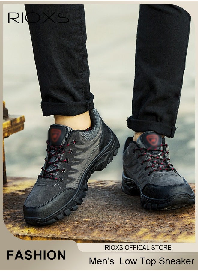 Low Top Sneaker For Men, Men's Waterproof Hiking Shoes, Lightweight Anti Slip Trekking Trails Shoe, Breathable Outdoor Ankle Boots, Running Sneakers For Men, Athletic Shoes Running Walking Gym