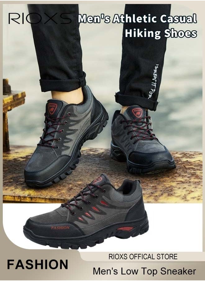 Low Top Sneaker For Men, Men's Waterproof Hiking Shoes, Lightweight Anti Slip Trekking Trails Shoe, Breathable Outdoor Ankle Boots, Running Sneakers For Men, Athletic Shoes Running Walking Gym