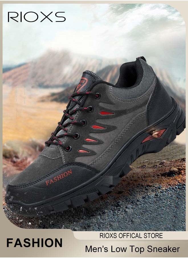 Low Top Sneaker For Men, Men's Waterproof Hiking Shoes, Lightweight Anti Slip Trekking Trails Shoe, Breathable Outdoor Ankle Boots, Running Sneakers For Men, Athletic Shoes Running Walking Gym