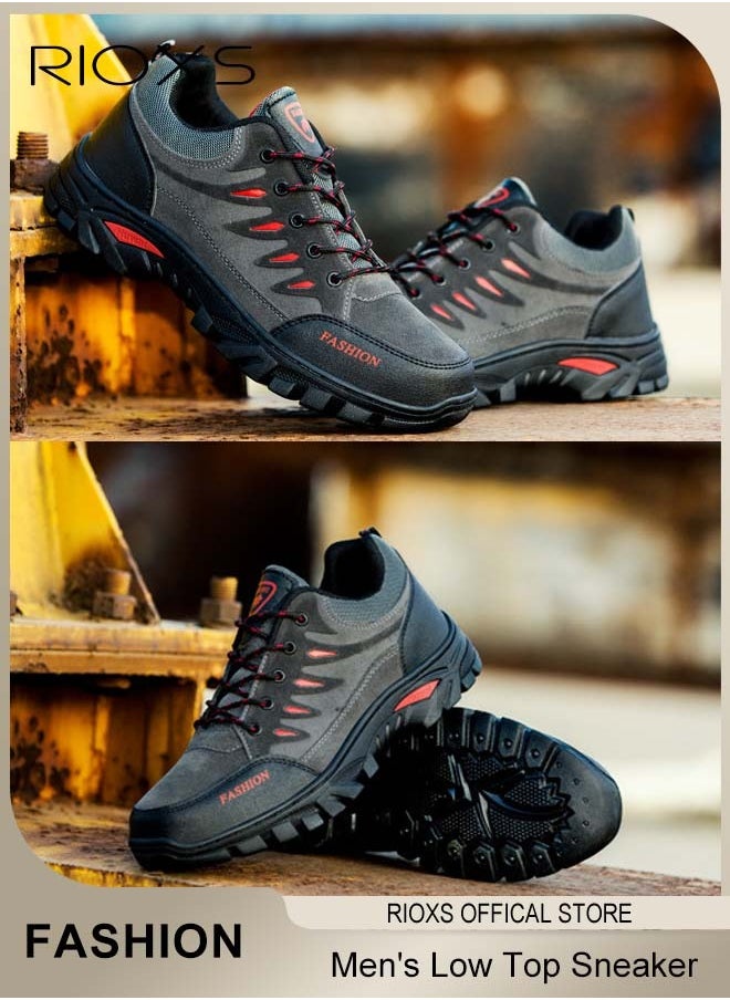 Low Top Sneaker For Men, Men's Waterproof Hiking Shoes, Lightweight Anti Slip Trekking Trails Shoe, Breathable Outdoor Ankle Boots, Running Sneakers For Men, Athletic Shoes Running Walking Gym