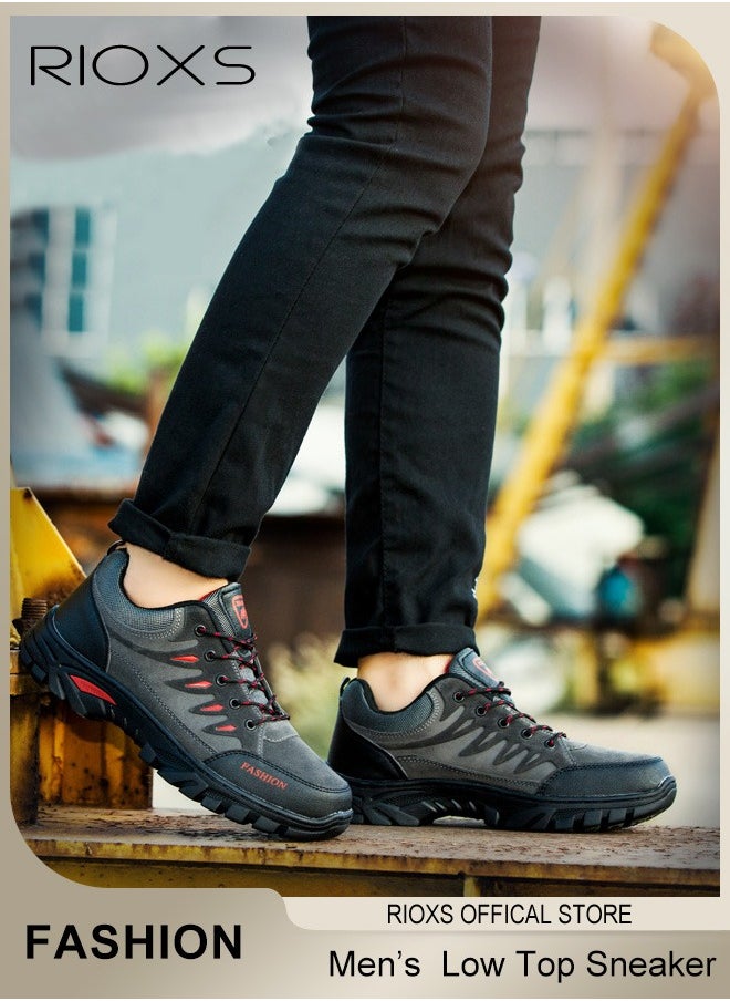 Low Top Sneaker For Men, Men's Waterproof Hiking Shoes, Lightweight Anti Slip Trekking Trails Shoe, Breathable Outdoor Ankle Boots, Running Sneakers For Men, Athletic Shoes Running Walking Gym