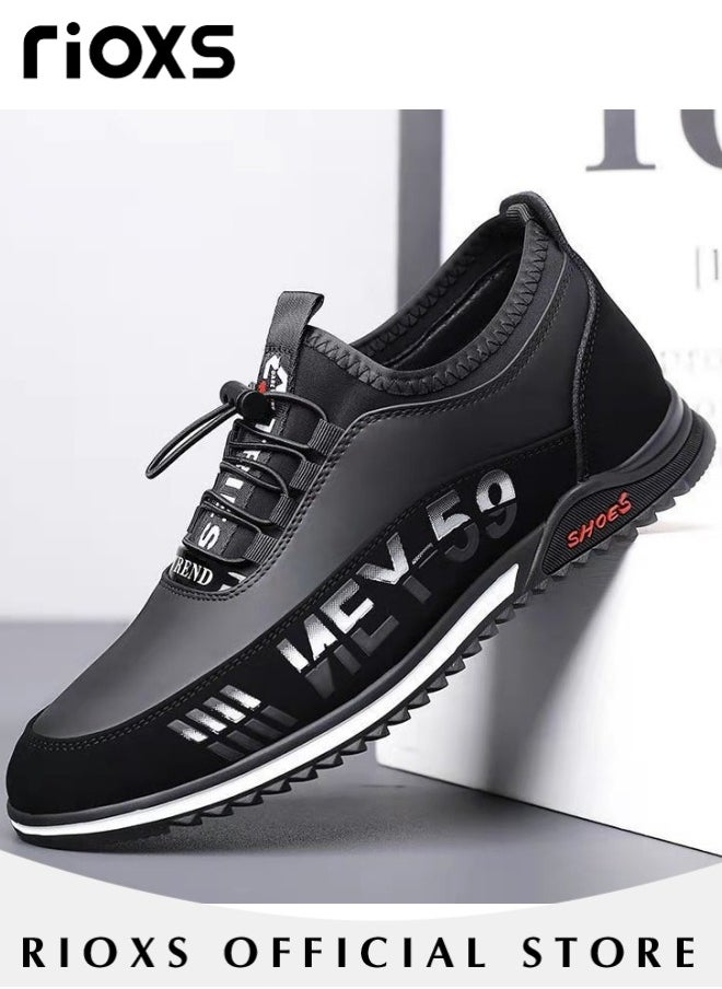 Men's Casual Leather Shoes, Fashion Business Leisure Shoes, Lightweight Outdoor Work Shoes, Simple Lace-up Walk Loafers, Cozy Flats Shoes For Men, Gentleman Dress Shoes, Versatile Leather Shoes