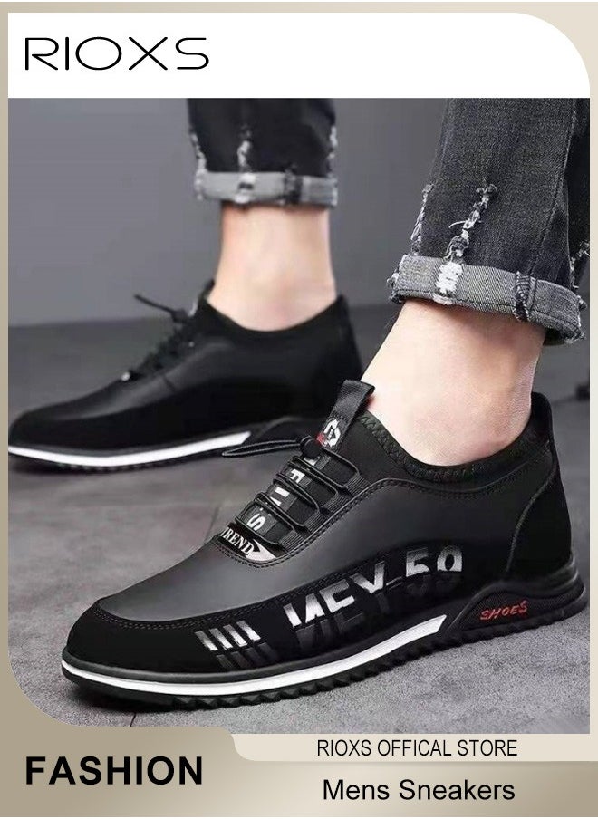 Men's Casual Leather Shoes, Fashion Business Leisure Shoes, Lightweight Outdoor Work Shoes, Simple Lace-up Walk Loafers, Cozy Flats Shoes For Men, Gentleman Dress Shoes, Versatile Leather Shoes