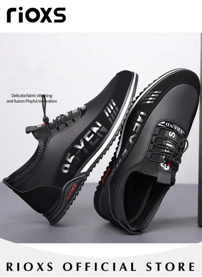 Men's Casual Leather Shoes, Fashion Business Leisure Shoes, Lightweight Outdoor Work Shoes, Simple Lace-up Walk Loafers, Cozy Flats Shoes For Men, Gentleman Dress Shoes, Versatile Leather Shoes