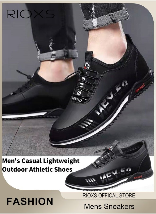 Men's Casual Leather Shoes, Fashion Business Leisure Shoes, Lightweight Outdoor Work Shoes, Simple Lace-up Walk Loafers, Cozy Flats Shoes For Men, Gentleman Dress Shoes, Versatile Leather Shoes