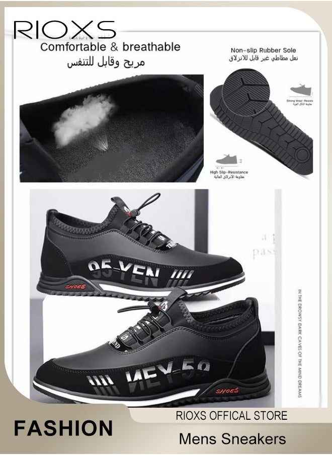 Men's Casual Leather Shoes, Fashion Business Leisure Shoes, Lightweight Outdoor Work Shoes, Simple Lace-up Walk Loafers, Cozy Flats Shoes For Men, Gentleman Dress Shoes, Versatile Leather Shoes