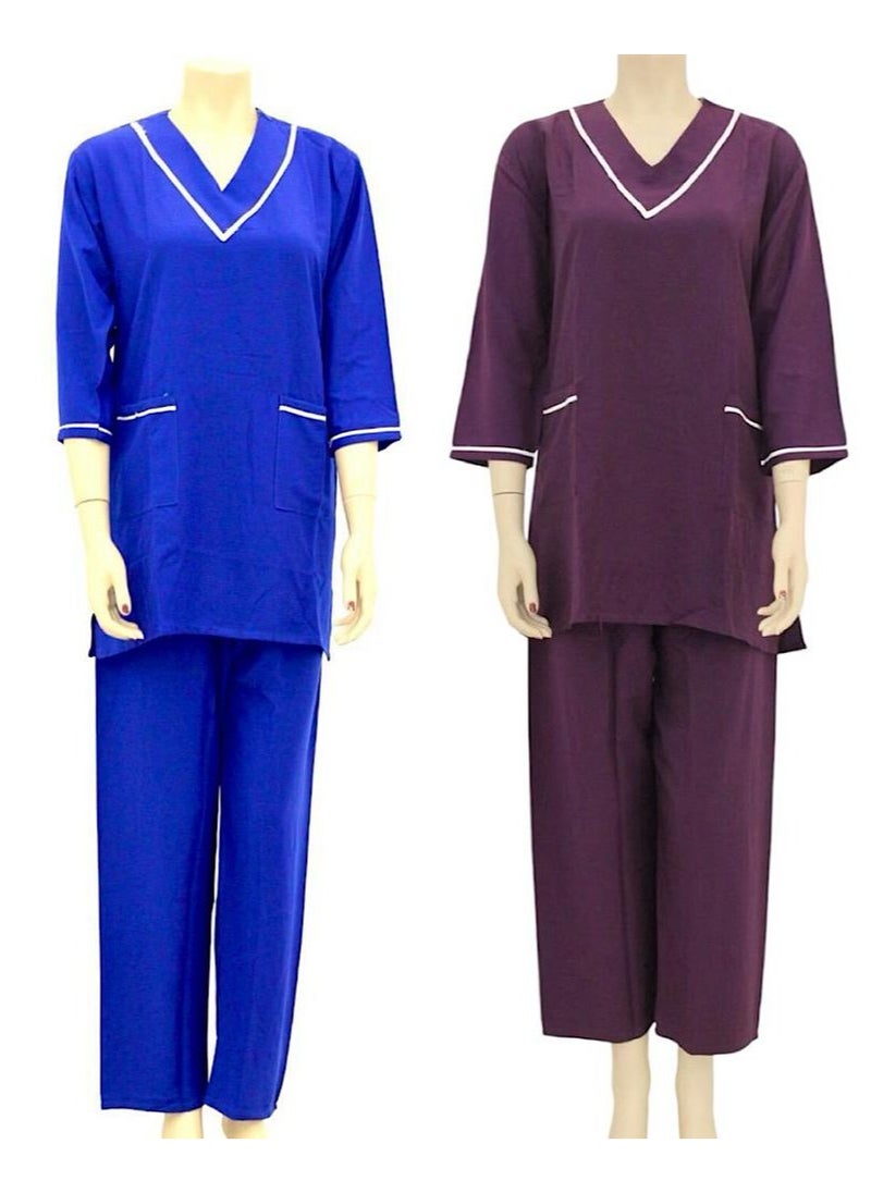 Housemaid Uniform Maid Nanny Scrub Suit 2 piece set