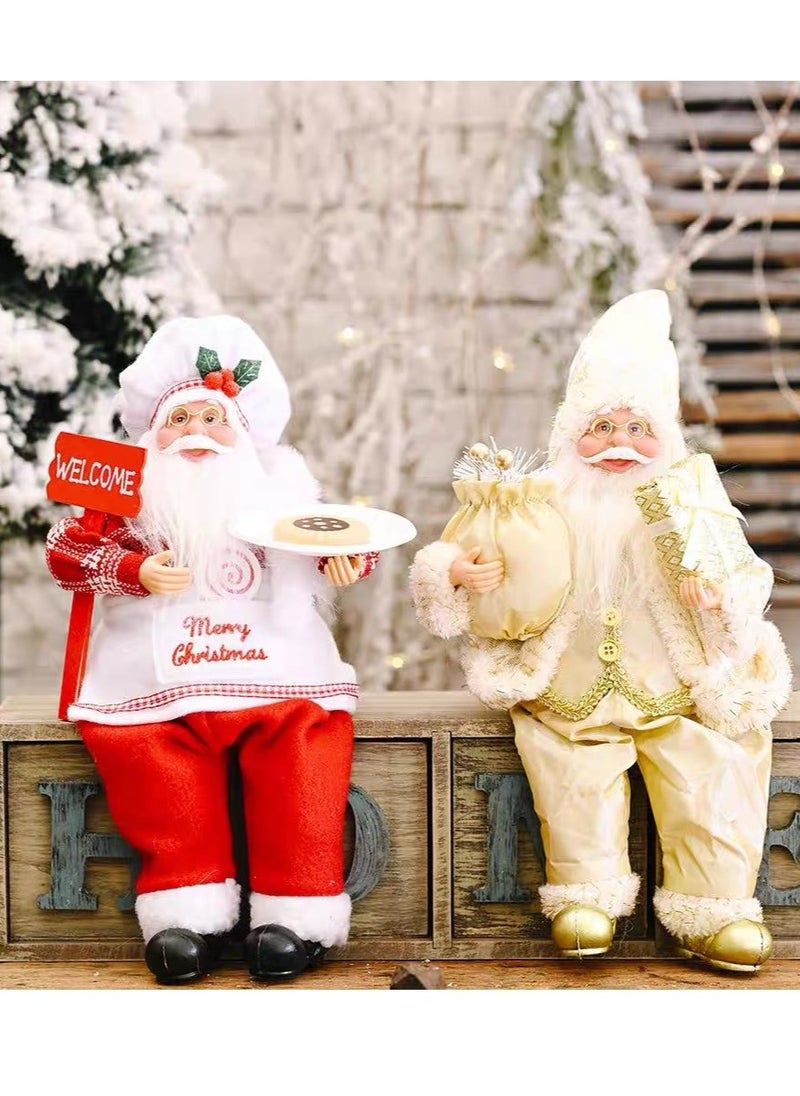 Santa Claus Dolls Tabletop Plush Decorations Holiday Decorative Ornaments Santa Claus Dolls for Decorations at Party Festivals(1pcs,30*20cm)