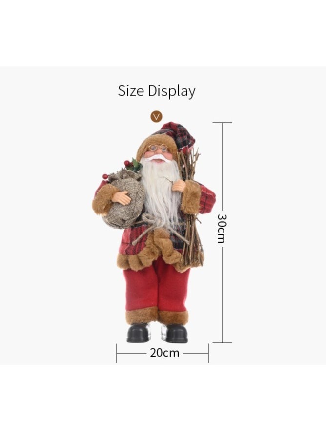 Santa Claus Dolls Tabletop Plush Decorations Holiday Decorative Ornaments Santa Claus Dolls for Decorations at Party Festivals(1pcs,30*20cm)