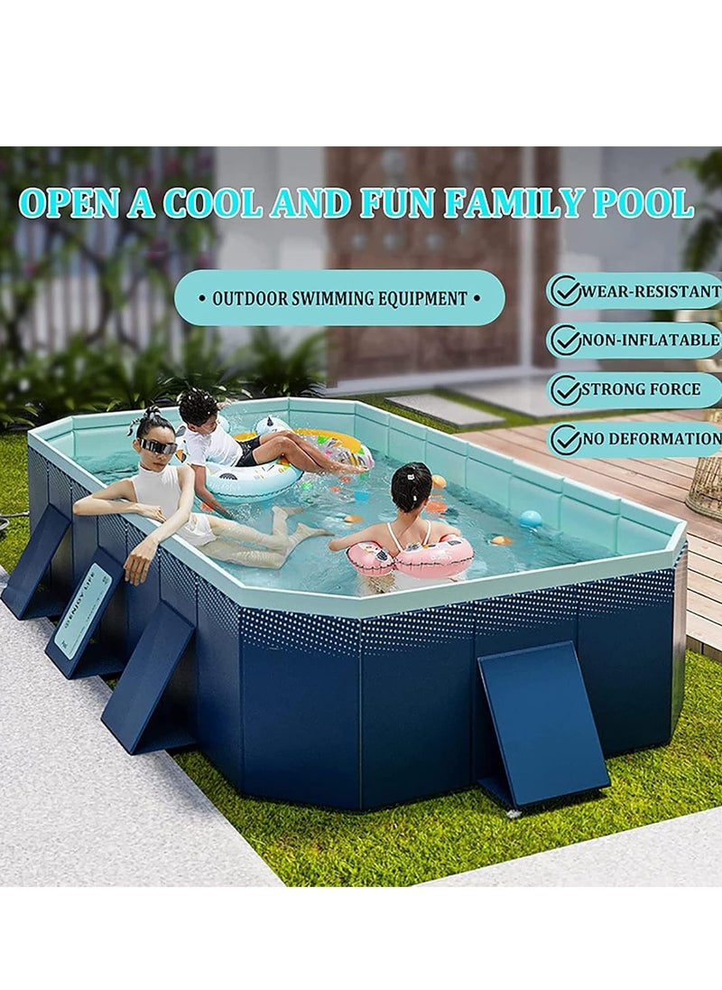 Foldable Non-Inflatable Kids' and Adults' Outdoor Swimming Pool - Hard Plastic Shell, Kid Pool for Backyard Dog Pools