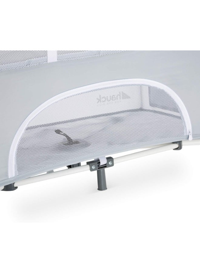 Bedside Crib Sleep N Care Plus, Co - Sleeper For New Born Babys From Birth Up To 9 Kg, Lowerable Side Part, Wheels, Toy Pockets, Storage Compartment, Foldable, Transport Bag, Teddy Grey