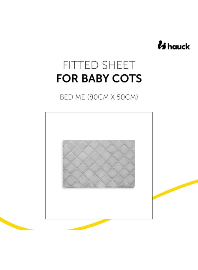 Bed Me, Mattress Protector Sheet 80 X 50 Cm, With Elastic Corners, Soft Fitted Sheet For Travel Cot Mattress Grey