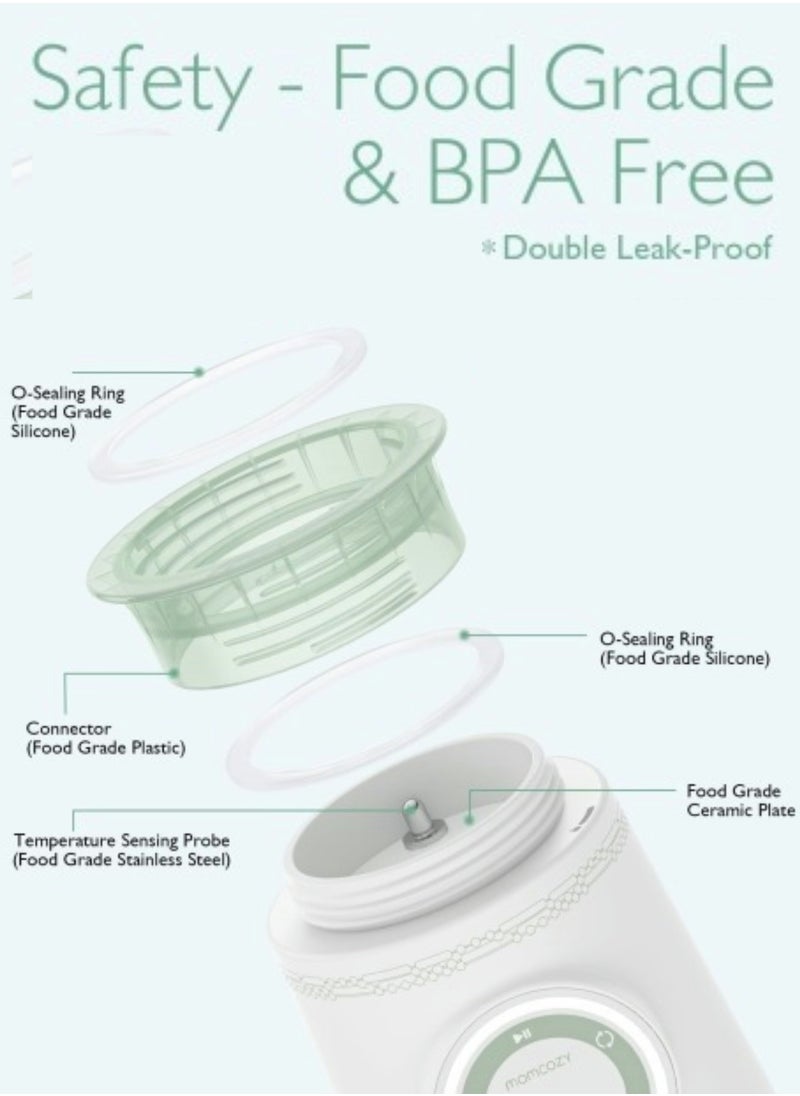Portable Double Leak-Proof Travel Baby Bottle Warmer With Fast Heating For Dr. Brown, Philips Avent, Medala, Tommee Tippee, Comotomo