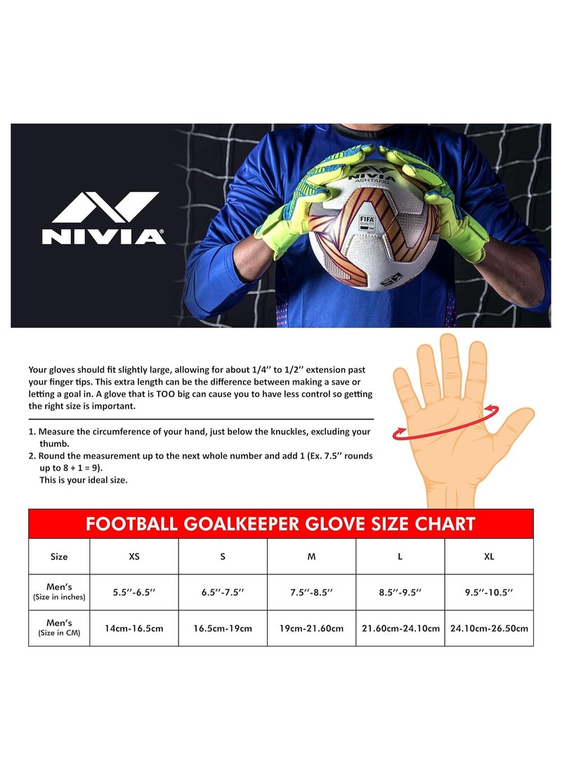 Force Goalkeeper Hand Gloves with Grip |Size :  Small | for Men & Women | for Football, Soccer goalkeeping
