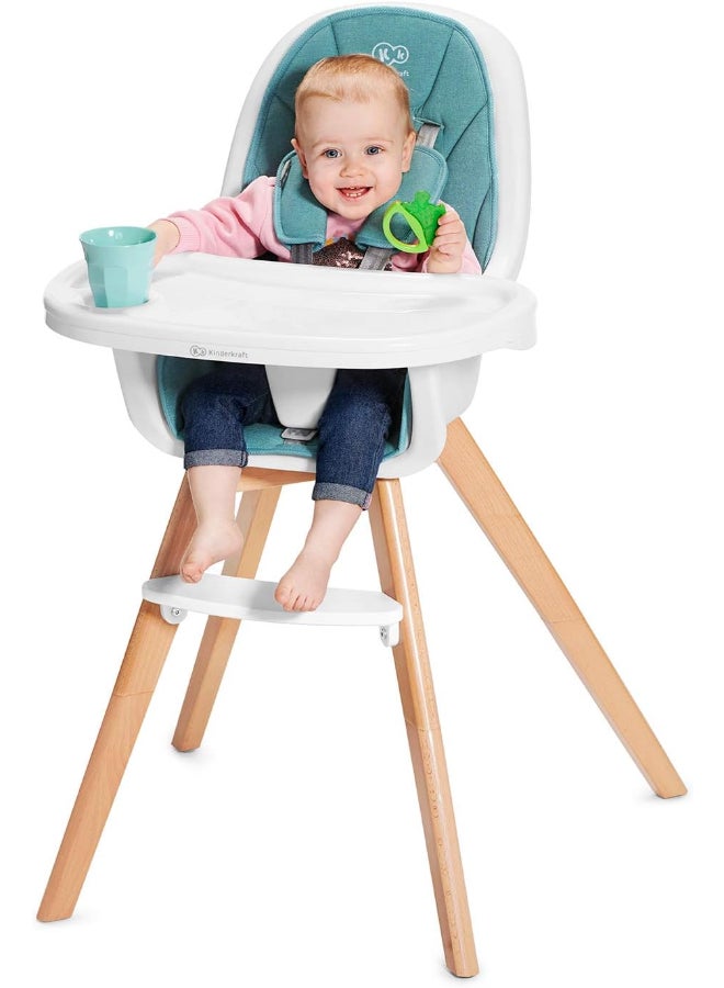 2 In1 Kinderkraft High Chair Tixi Turquoise