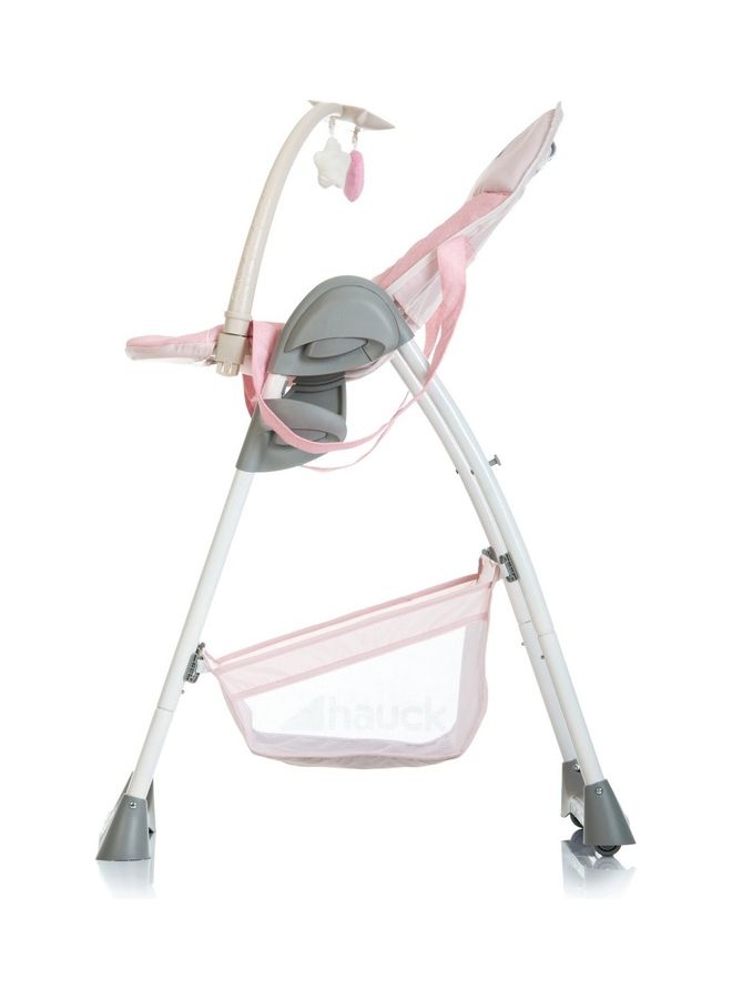 Grow - Along Highchair Sit N Relax , New - Born Attachment From Birth To 9 Kg , Toddler Seat Up To 15 Kg , Height - Adjustable , Foldable , Wheels , Play Arch , Tray , Basket , Pink