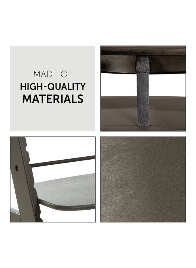 High Chair Alpha+ Fsc Certified Beechwood, Wooden Highchair From 6 Months Up To 90 Kg, Toddler High Chair Incl. Crotch Strap In Leatherette 5 - Point Harness Bumper Bar - Charcoal