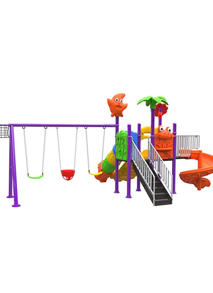 Children Outdoor Playground Equipment Swing Set Large Outdoor Plastic Slide Play Park