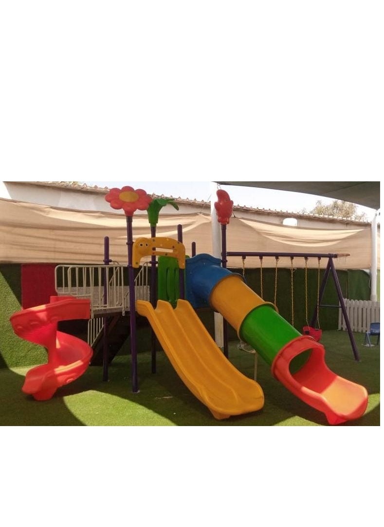 Children Outdoor Playground Equipment Swing Set Large Outdoor Plastic Slide Play Park