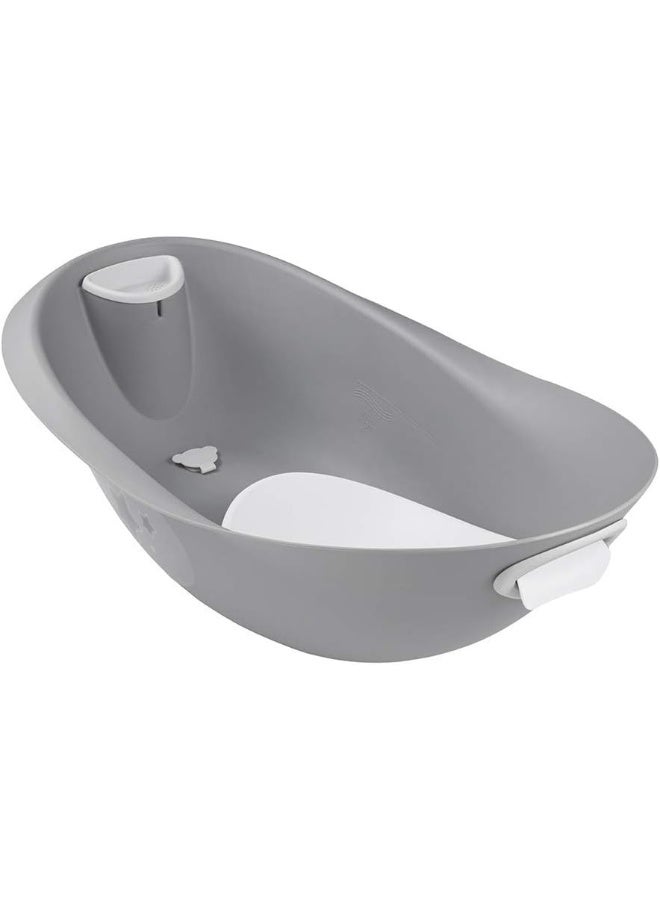 Baby Bath Tub With Plug - Grey/White