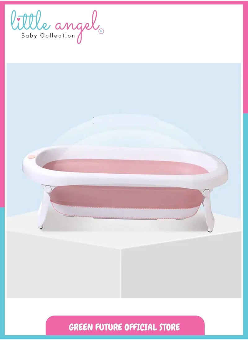 Baby Bathtub - Foldable Space-Saving Design, Non-Slip & Comfortable Bath for Newborns and Toddlers, Easy to Clean, Portable & Compact, Purple
