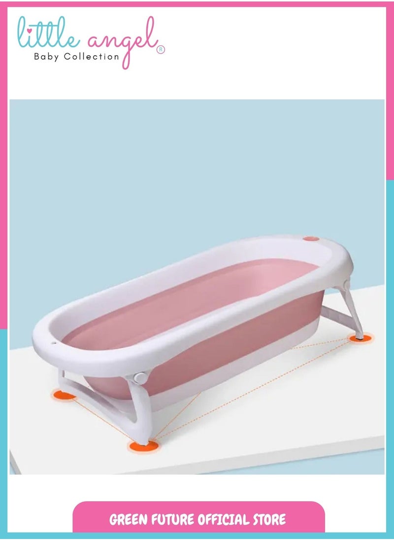Baby Bathtub - Foldable Space-Saving Design, Non-Slip & Comfortable Bath for Newborns and Toddlers, Easy to Clean, Portable & Compact, Purple