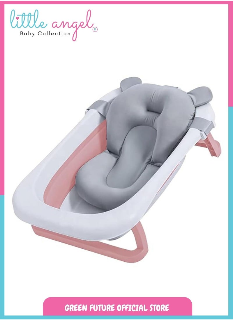 Baby Bathtub - Foldable Space-Saving Design, Non-Slip & Comfortable Bath for Newborns and Toddlers, Easy to Clean, Portable & Compact, Purple