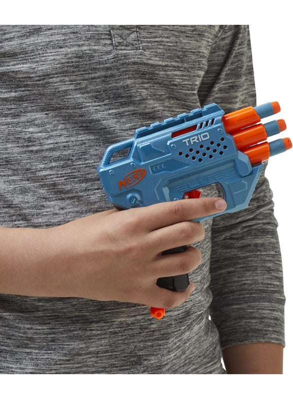 Nerf Elite 2.0 Trio Sd-3 Blaster -- Includes 6 Official Nerf Darts -- 3-Barrel Blasting -- Tactical Rail For Customizing Capability