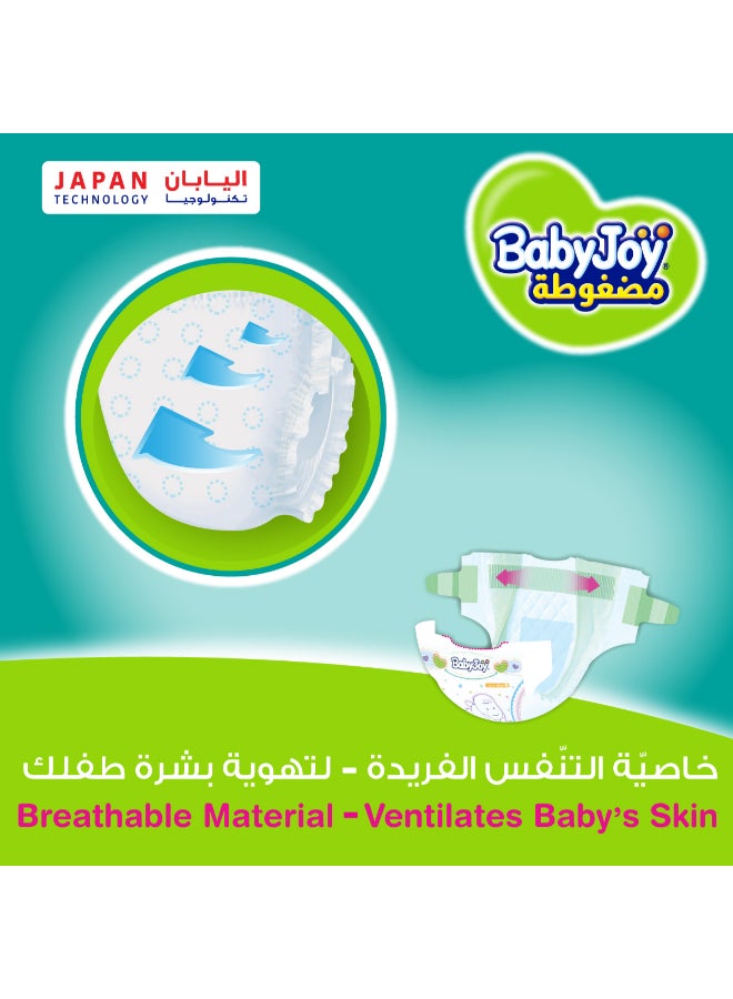 Compressed Diamond Pad Diaper, Size 3, Medium, 6-12 Kg, Jumbo Pack, 52 Diapers