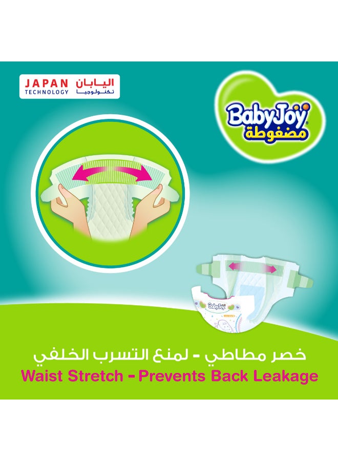 Compressed Diamond Pad Diaper, Size 3, Medium, 6-12 Kg, Jumbo Pack, 52 Diapers