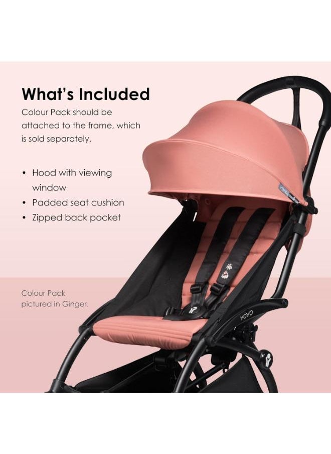 Yoyo 6+ Colour Pack Textiles Only Seat Cushion, Matching Canopy And Zipped Back Pocket Requires Baby Stroller Yoyo2 Frame - Stone