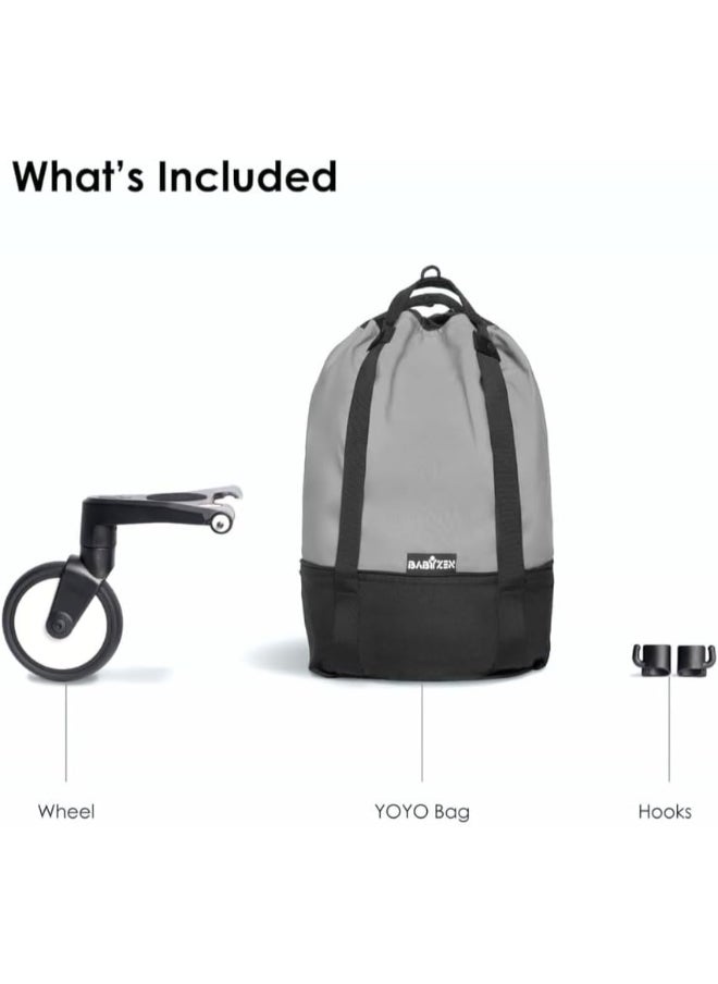 Yoyo Bag, Grey Provides Additional, Sturdy Storage On The Yoyo Stroller Includes Wheel Base And Hooks