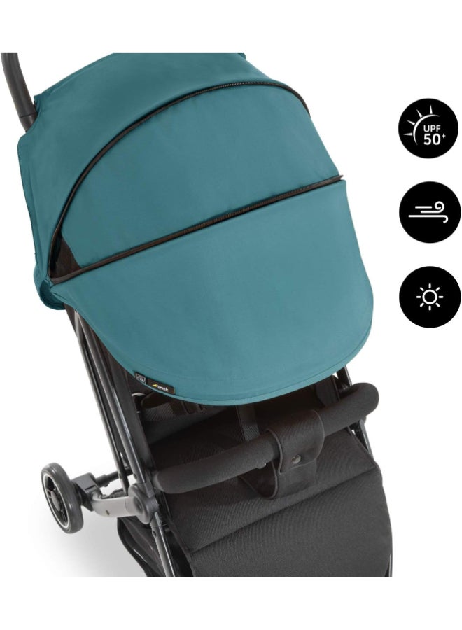 Sun Canopy For Pushchair Swift X, Upf 50 +, 3 Zones With Ventilation Outlets, Individual Summer Look, Easy To Install, Petrol