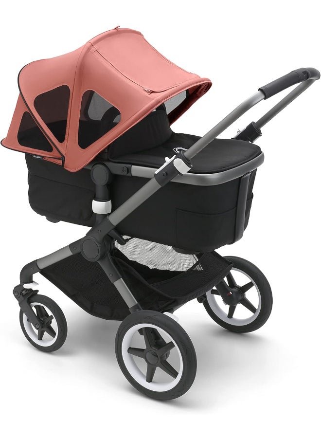 Donkey Breezy Sun Canopy Stroller Accessory With Upf 50+ Sun Protection And Ventilation Panels - Sunrise Red