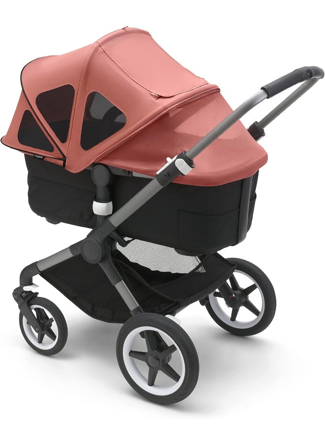 Donkey Breezy Sun Canopy Stroller Accessory With Upf 50+ Sun Protection And Ventilation Panels - Sunrise Red