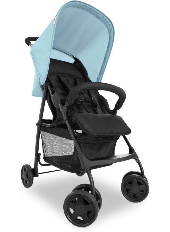 Sport Pushchair, Blue Super Lightweight Travel Stroller (Only 5.9Kg), Compact And Foldable, Lay Flat, With Raincover