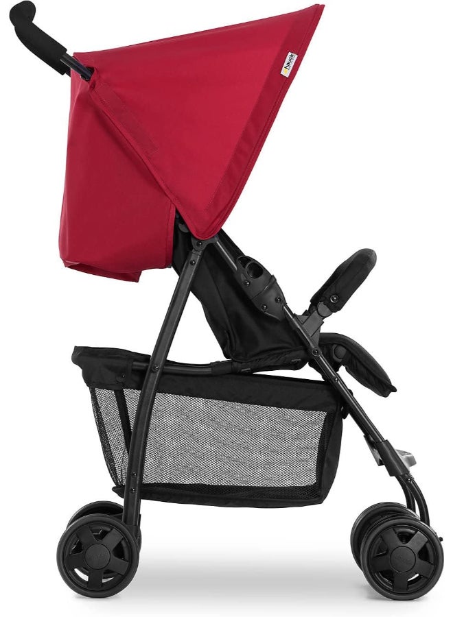 Sport Pushchair, Red Super Lightweight Travel Stroller (Only 5.9Kg), Compact And Foldable, Lay Flat, With Raincover