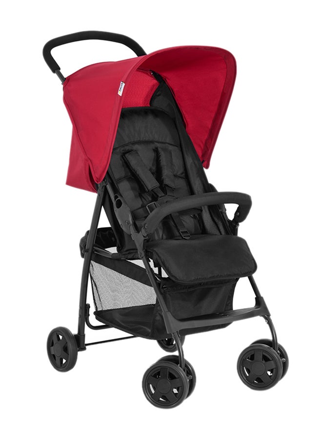 Sport Pushchair, Red Super Lightweight Travel Stroller (Only 5.9Kg), Compact And Foldable, Lay Flat, With Raincover